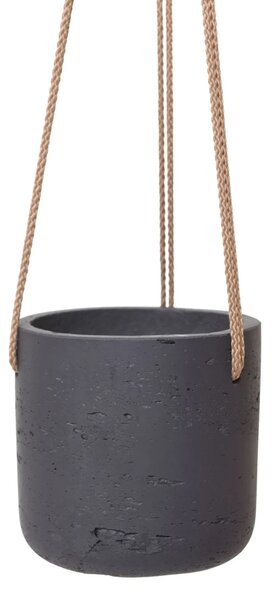Závěsný květináč PENDULO, sklolaminát, 15x15 cm, antracit