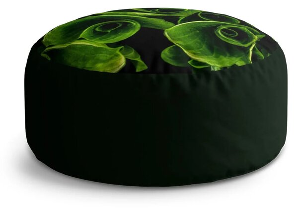 Sablio Taburet Circle Zelené listy: 38x48 cm