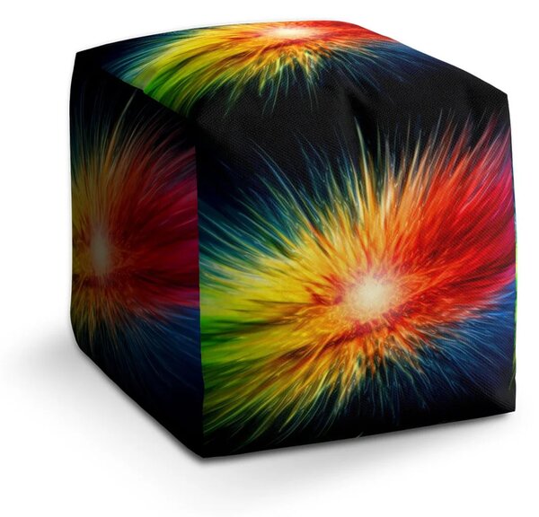 Sablio Taburet Cube Barevná exploze - 40x40x40 cm