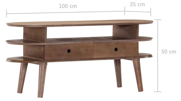TV stolek 110 x 35 x 50 cm masivní akáciové dřevo 282874