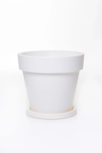 Miska pod květináč PLATO, plast, Ø 22 cm, bílá
