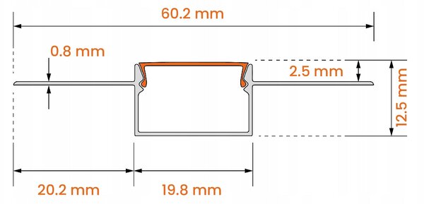 Hliníkový profil pro LED pásek 3 m
