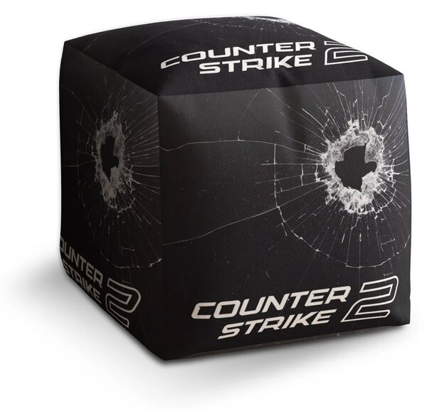 Sablio Taburet Cube Counter Strike 2 Průstřel - 40x40x40 cm