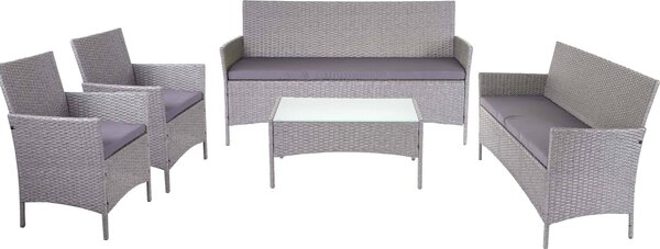 3-2-1-1 Polyratanový zahradní set Halden, lounge set sofa edá, antracitové poltáe