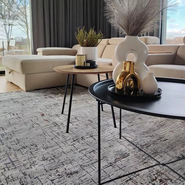 Makro Abra Moderní kusový koberec FEYRUZ AP22A Abstraktní krémový Rozměr: 240x330 cm