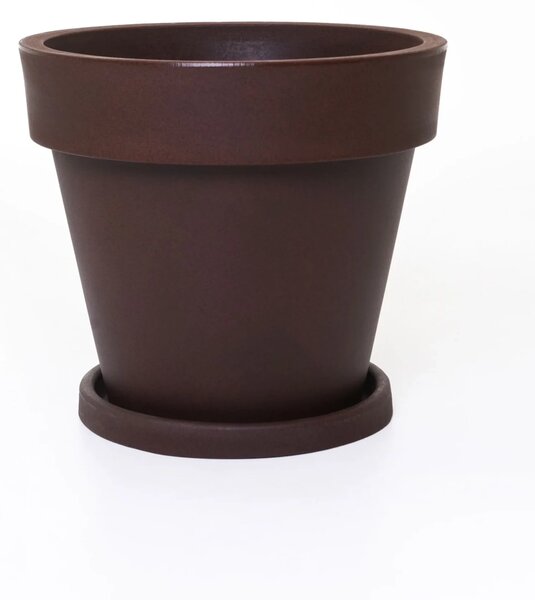 Miska pod květináč PLATO, plast, Ø 22 cm, hnědá