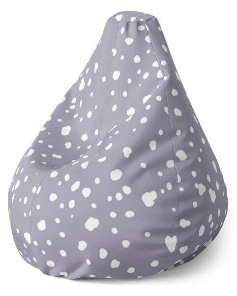 Sablio Sedací vak Pear Bílé flíčky na fialové - 70 x 95 x 15 cm