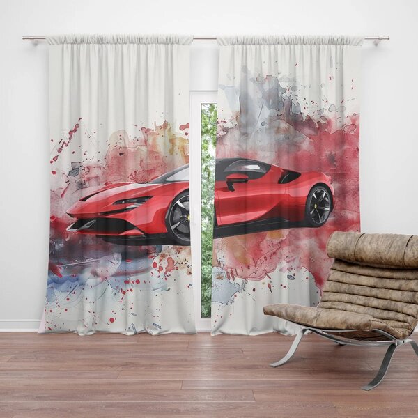Sablio Závěs Ferrari Paint: 2ks 140x250cm