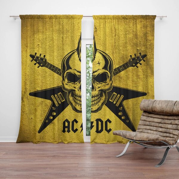 Sablio Závěs ACDC Lebka: 2ks 140x250cm