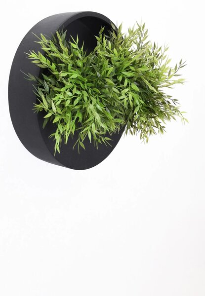 Květináč na zeď MURA, sklolaminát, Ø 40 cm, černá