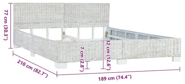 Rám postele šedý přírodní ratan 180 x 200 cm 283093