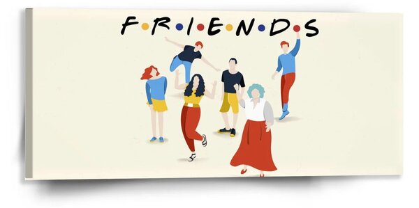 Sablio Obraz Seriál přátelé FRIENDS Postavy - 110x50 cm