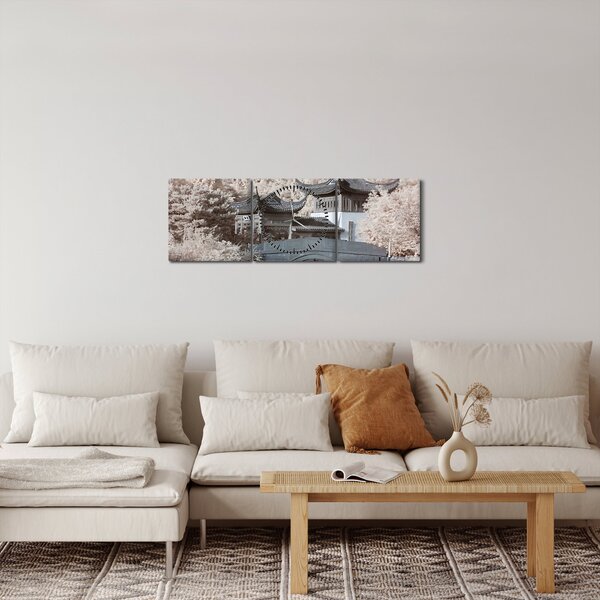 Obraz - Rozkvetlé stromy v Asii (s hodinami) (90x30 cm)