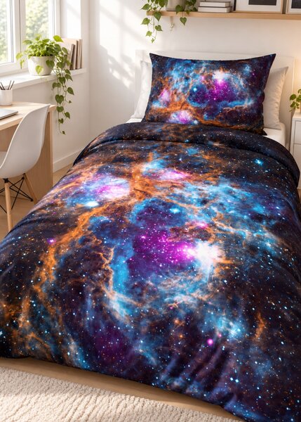 3d povlečení galaxie - Galaxy mikroplyš 140x200 cm
