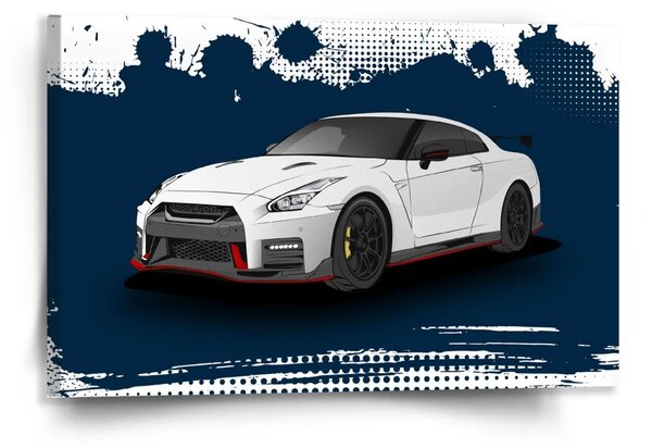 Sablio Obraz Nissan GTR 35 Modrý - 120x80 cm
