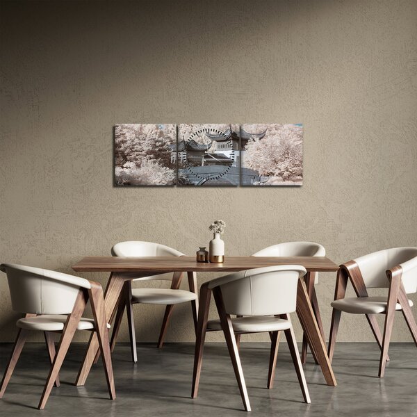 Obraz - Rozkvetlé stromy v Asii (s hodinami) (90x30 cm)