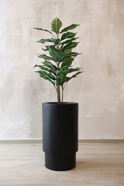 Květináč ESCADA, sklolaminát, výška 60 cm, černá