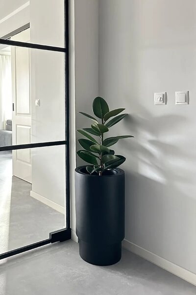 Květináč ESCADA, sklolaminát, výška 60 cm, černá