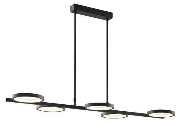 Moderní závěsné svítidlo černé včetně LED 3-stupňové stmívatelné 5-ti svítidlo - Vivé