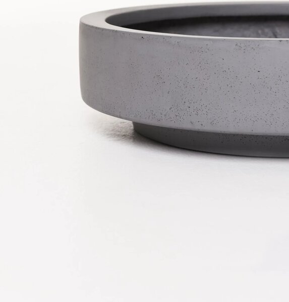 Mísa na květiny ESCADA LOW, sklolaminát, Ø 37 cm, šedá - beton design