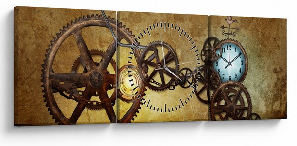 Obraz strojků historických hodin (s hodinami) (90x30 cm)