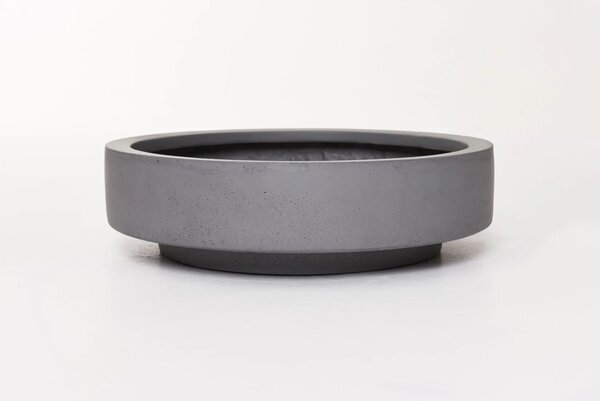Mísa na květiny ESCADA LOW, sklolaminát, Ø 37 cm, šedá - beton design
