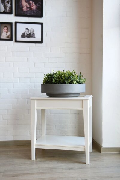 Mísa na květiny ESCADA LOW, sklolaminát, Ø 37 cm, šedá - beton design