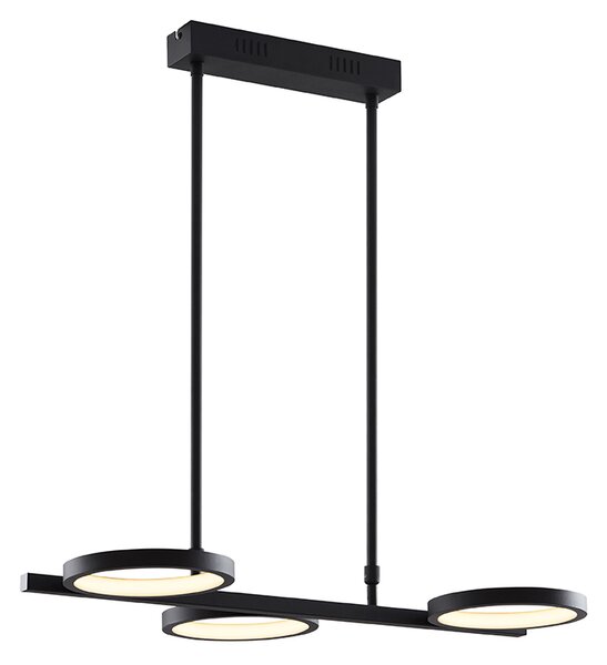Moderní závěsné svítidlo černé včetně LED 3-stupňové stmívatelné 3-světlo - Vivé