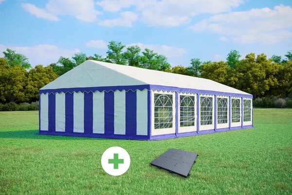 Párty stan 6x12m STANDARD SET- stan + plastová podlaha barva Červeno-bílá