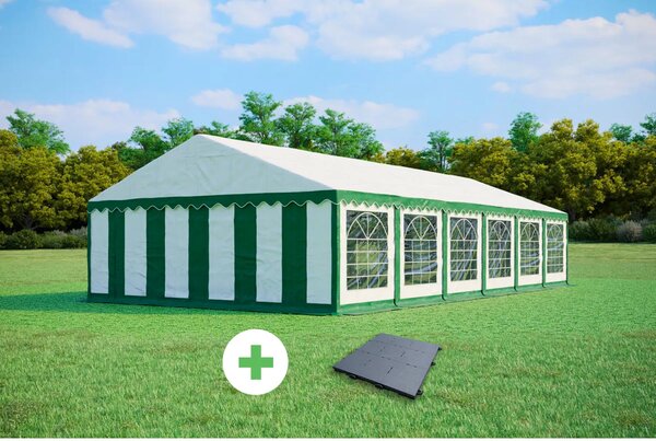 Párty stan 6x12m STANDARD SET- stan + plastová podlaha barva Červeno-bílá