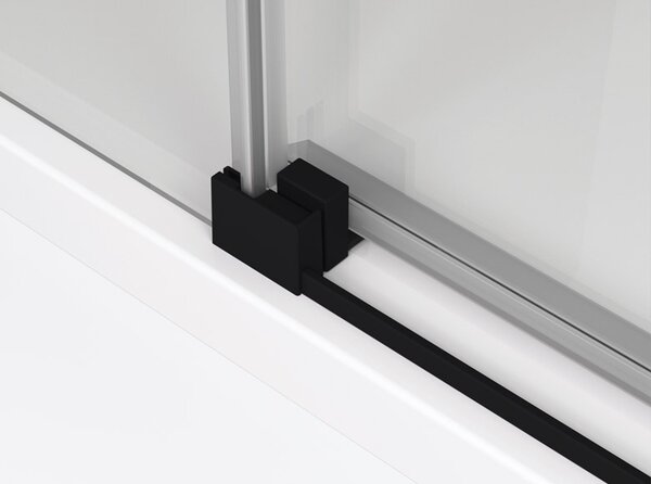 Ronal TOP-LINE TLS4 dvoudílné posuvné sprchové dveře 140 cm TLS41400607 Šířka: 1400 mm, Profil: Černá, Sklo: Hladké čiré
