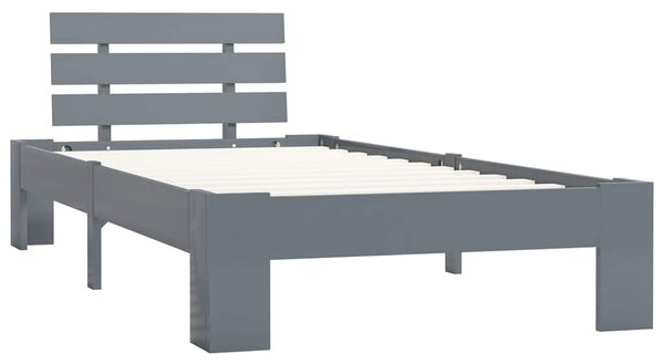 Rám postele šedý masivní borové dřevo 90 x 200 cm 283166