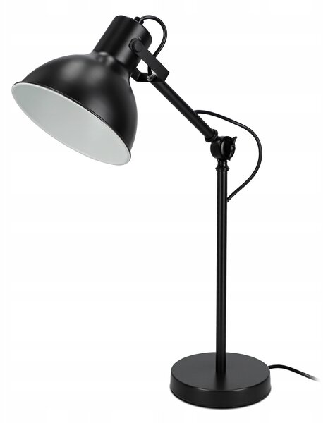 Černá stolní lampa E27, nastavitelná, IP20