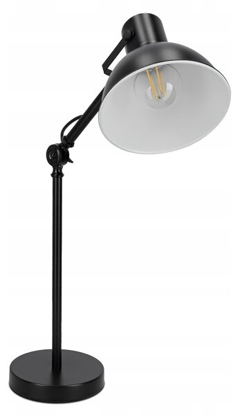 Černá stolní lampa E27, nastavitelná, IP20