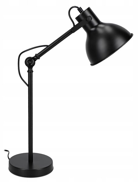 Černá stolní lampa E27, nastavitelná, IP20