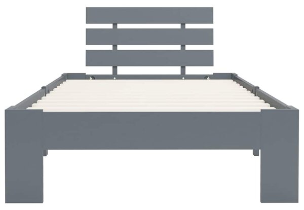 Rám postele šedý masivní borové dřevo 90 x 200 cm 283166