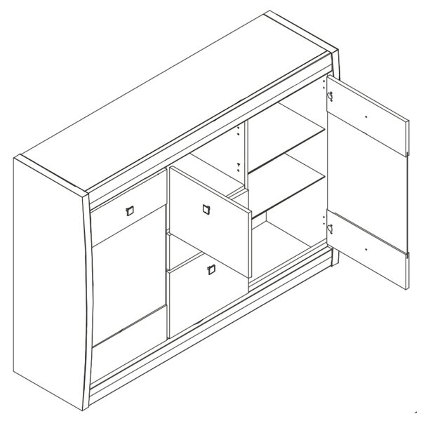 Komoda MALLORCA FR7 ořech tmavý/dub milano