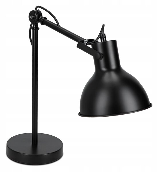 Černá stolní lampa E27, nastavitelná, IP20