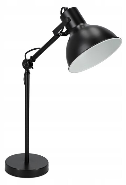 Černá stolní lampa E27, nastavitelná, IP20