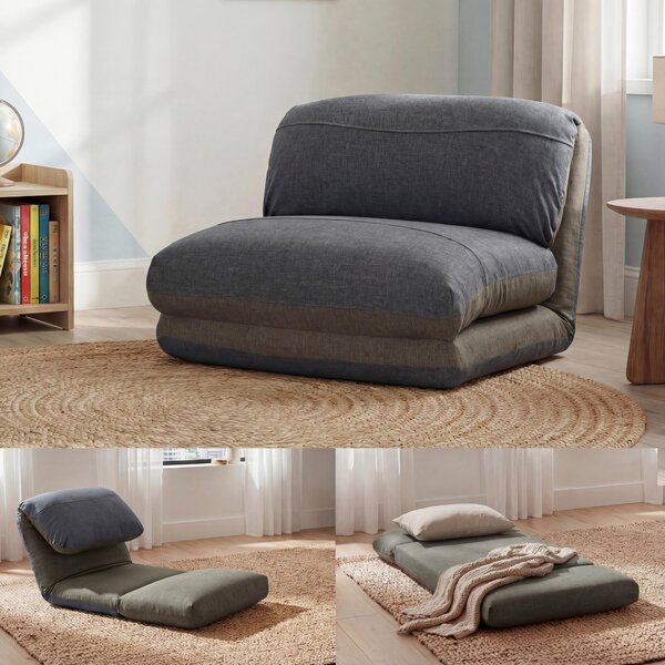 Křeslo na spaní HWC-E68, rozkládací pohovka Funkní křeslo Skládací křeslo Relaxaní křeslo, látka/textil khaki/tmav edá barva