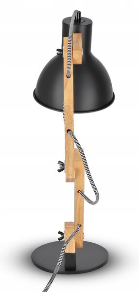 Černá stolní lampa E27 230 V, nastavitelná, IP20