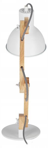 Bílá stolní lampa E27, nastavitelná, IP20