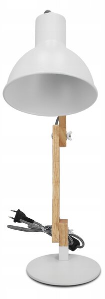 Bílá stolní lampa E27, nastavitelná, IP20