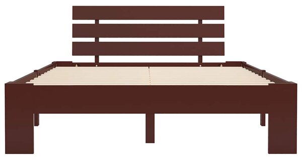 Rám postele tmavě hnědý masivní borovice 120 x 200 cm 283174