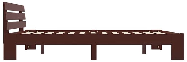 Rám postele tmavě hnědý masivní borovice 160 x 200 cm 283176