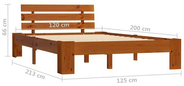 Rám postele medově hnědý masivní borovice 120 x 200 cm 283180