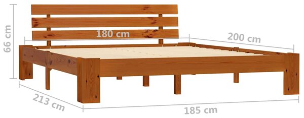 Rám postele medově hnědý masivní borovice 180 x 200 cm 283183
