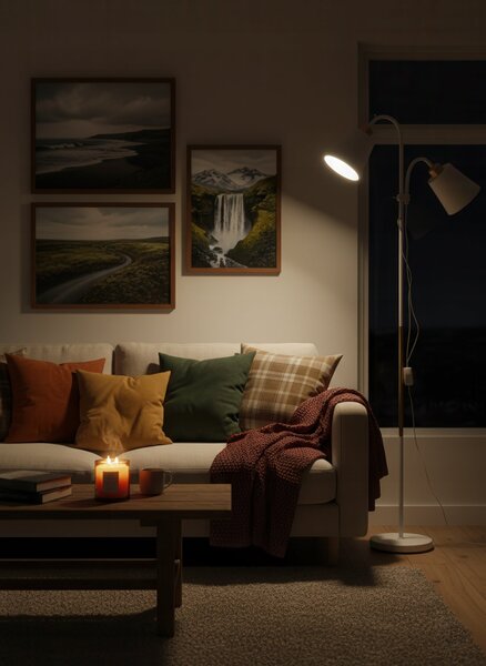 Stojací lampa E27, nastavitelná, 2× E27