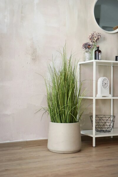 Květináč TROPICO, sklolaminát, výška 29 cm, béžová