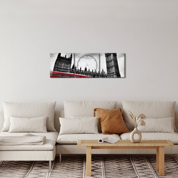 Obraz - Londýnské Houses of Parliament (s hodinami) (90x30 cm)